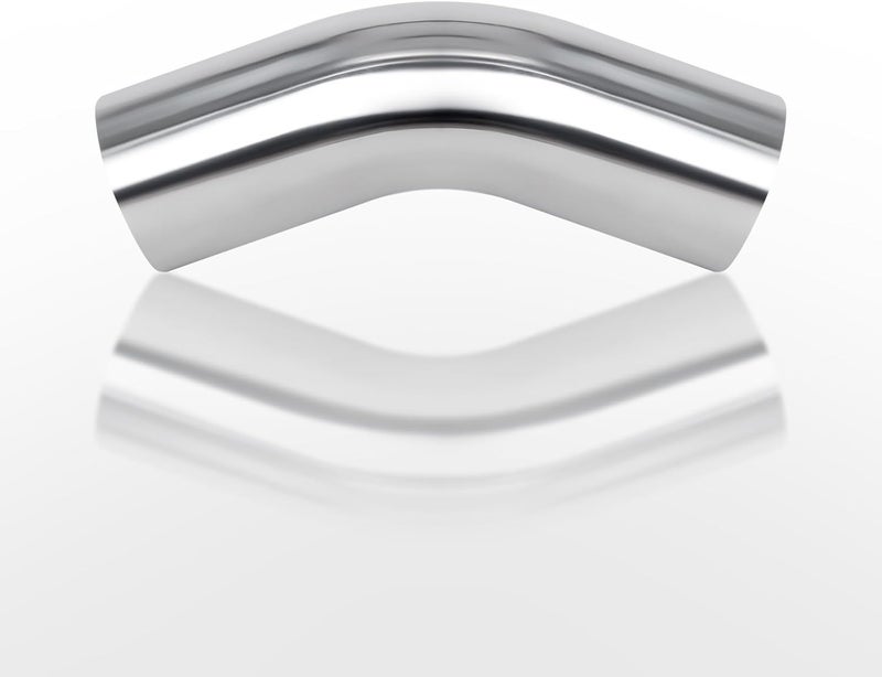 Ketofa 3.5Inch (89mm) OD, Leg Length 4" (100mm), 45 Degree Bend Elbow 3.5" Aluminum Pipe Tube Intercooler Pipe Piping Air Intake Tube, High Class Brushed Finish - Image 1